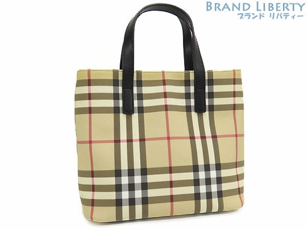 外超美品バーバリーロンドンヴィンテージヘイマーケットチェックミニトートバッグハンドバッグベージュブラック
