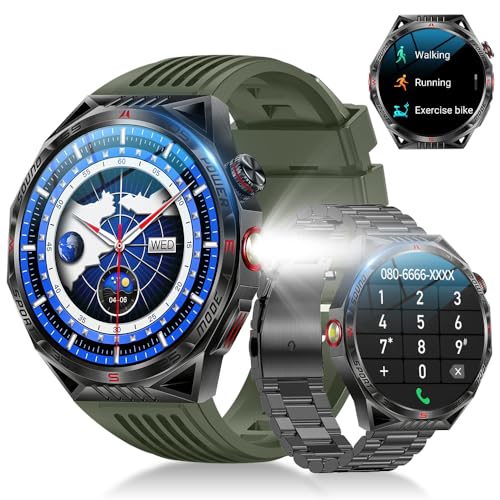 2025年新モデル スマートウォッチ Bluetooth通話 軍用規格 耐衝撃 1.85インチ超大画面 2本バンド付き APP通知 300＋文字盤 100＋運動モード 450mAh長持ちバッテリー