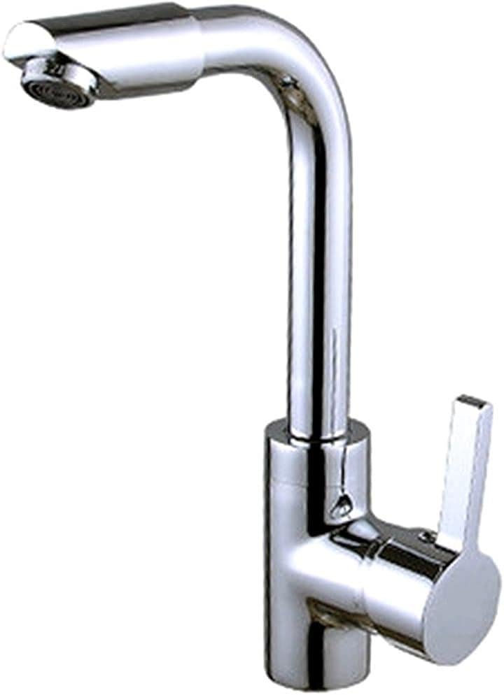 ライフシステム 洗面 キッチン用 シングルレバー 混合水栓 手洗いボウル用 360 クルクル回転 立水栓 洗面台 蛇口 水道 SK22(鏡面クロムメッキ)