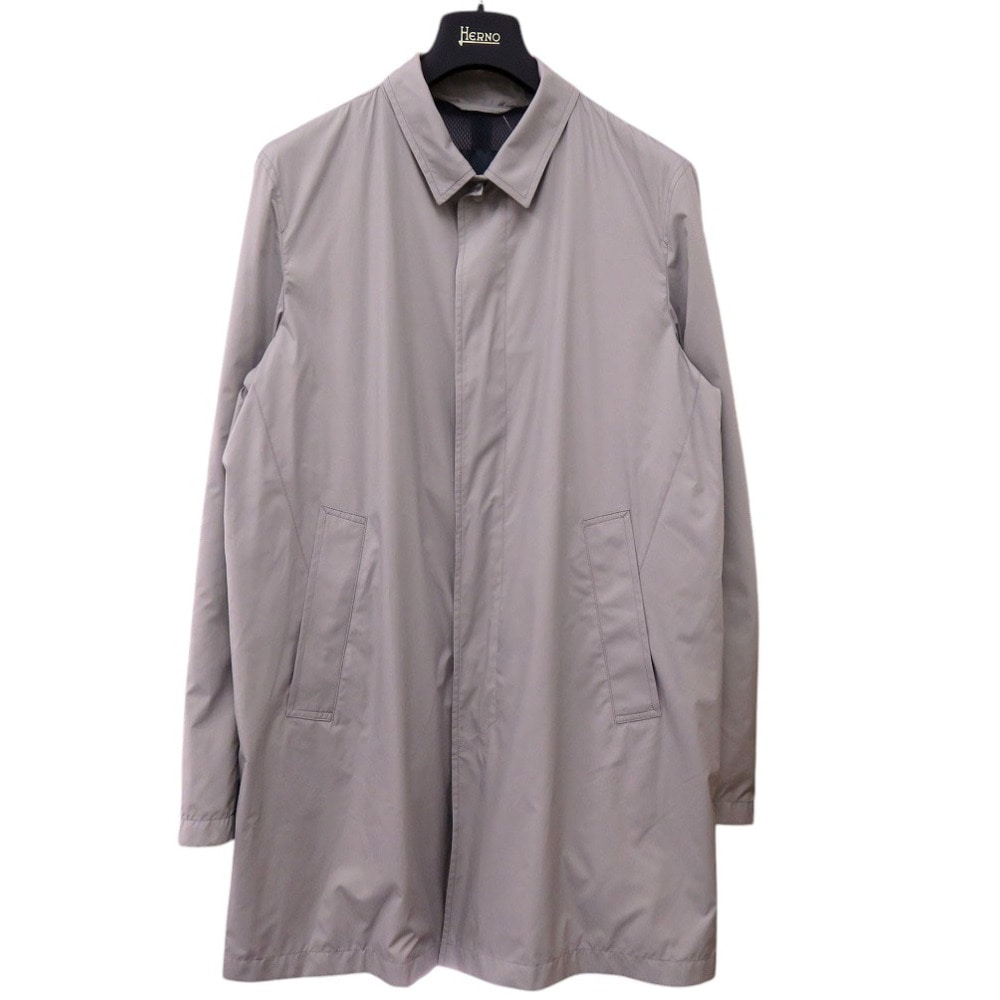 新品同様 パッカブル　ナイロンコート　グレー　サイズ50 IM000290U-13220-9406 ステンカラーコート ポリエステル//ポリエステル グレー 1786【中古】 メンズ