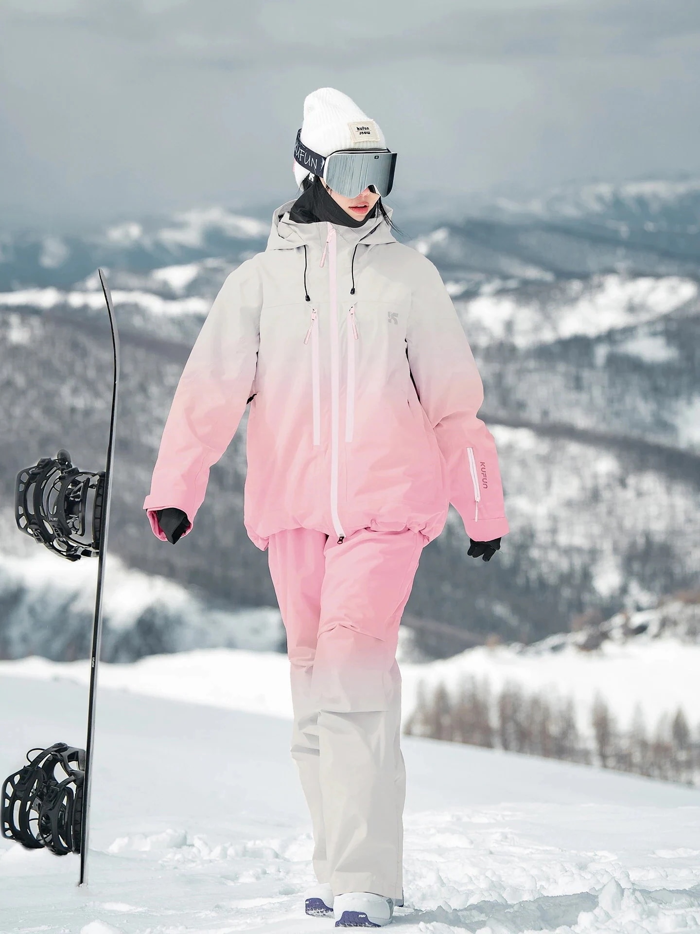 高品質のスキー用具！ スノーボードウェア 20上下セット 耐水圧20000mm メンズ レディース ジャケット パンツ ズボン ピンク 黄色 グラデーション 撥水 風 スノボウェア スノーウェア スキ