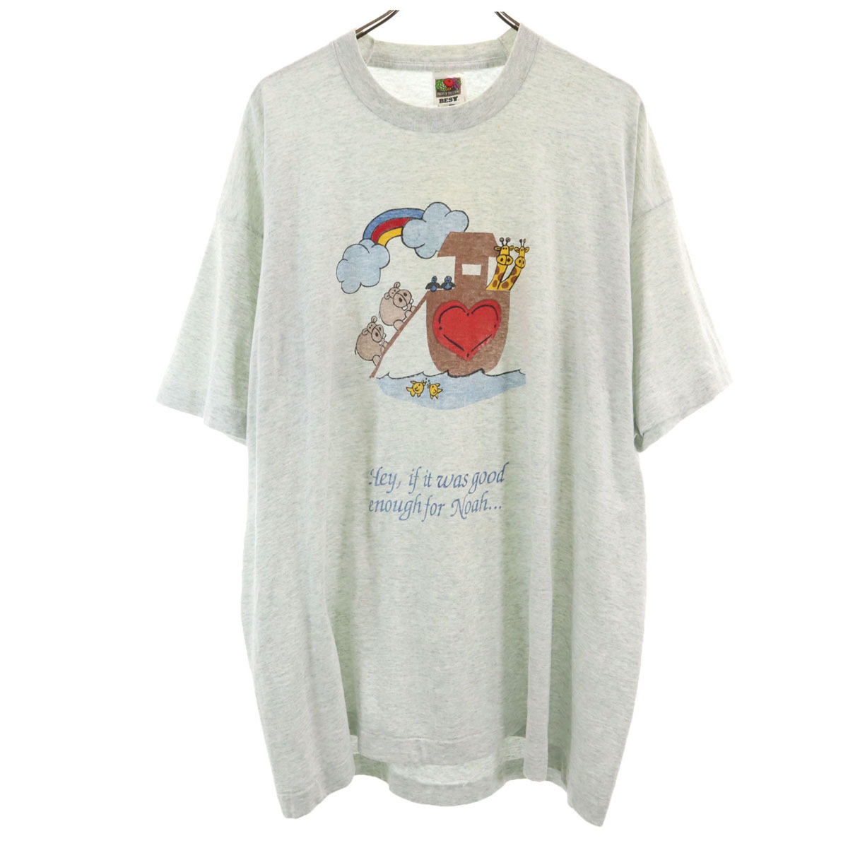 FRUIT OF THE LOOM BEST フルーツオブザルーム ベスト 90s USA製 オールド ノアの箱舟 アニマルプリント 半袖 Tシャツ XXL シングルステッチ ビッグサイズ メンズ 古