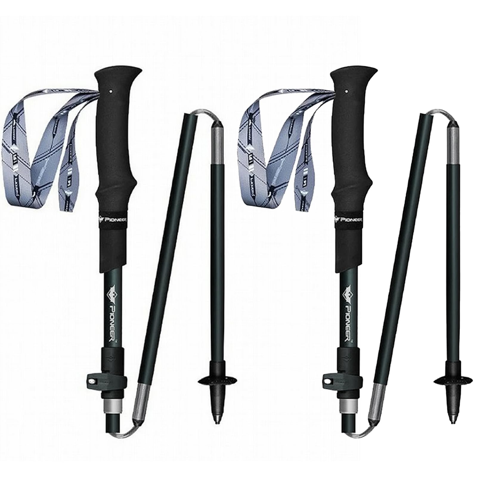 トレッキングポール 折りたたみ式 2本セット 超軽量 230g カーボン 登山 ストック アルミ製 キャリングバック付き 折り畳み時33cm