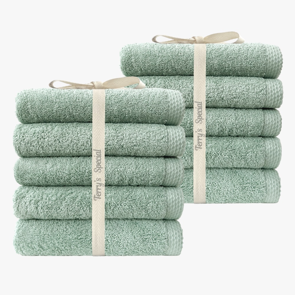 テリースペシャル 200g シャルロッテ ホテルタオル 10枚 (アップルグリーン) タオルセット タオル 洗面タオル 輪