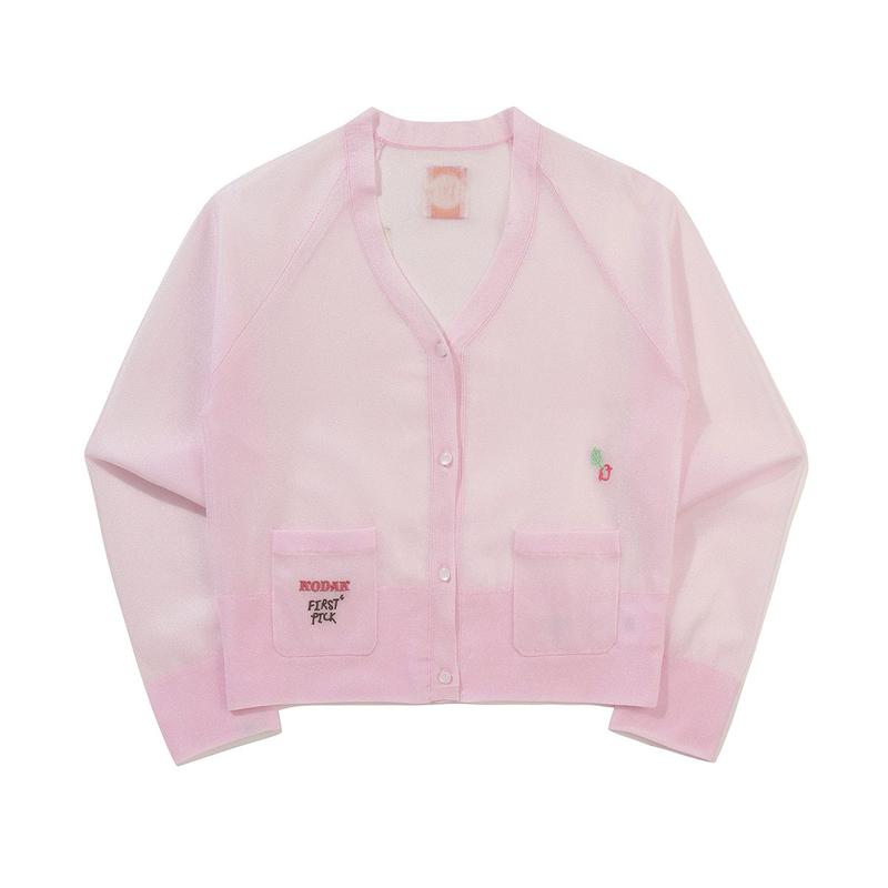 [公式]シネラウンジ グロッシーシースルーニットカーディガン ウーマン PINK