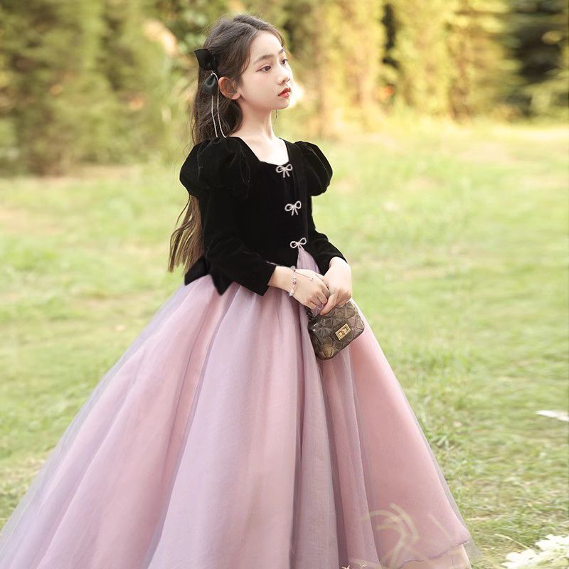 子供ドレス女の子誕生日プリンセスドレスホストピアノ演奏ドレスフラワーガールウェディングガールドレス