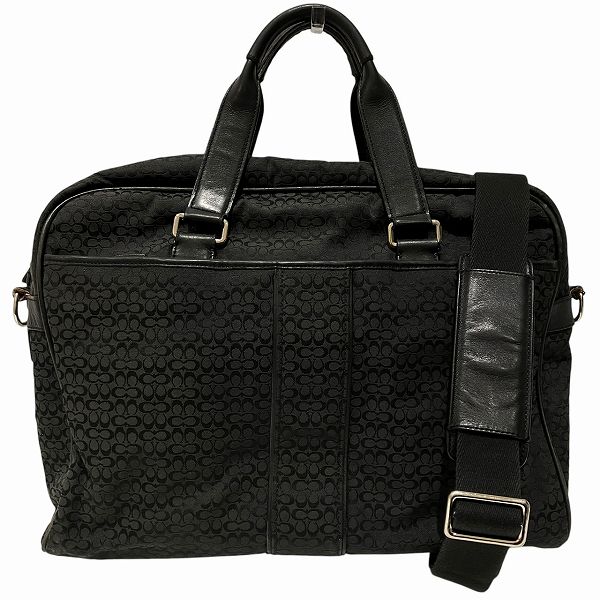 コーチ シグネチャー F70058 ブラック バッグ ショルダーバッグ ビジネスバッグ 【中古】