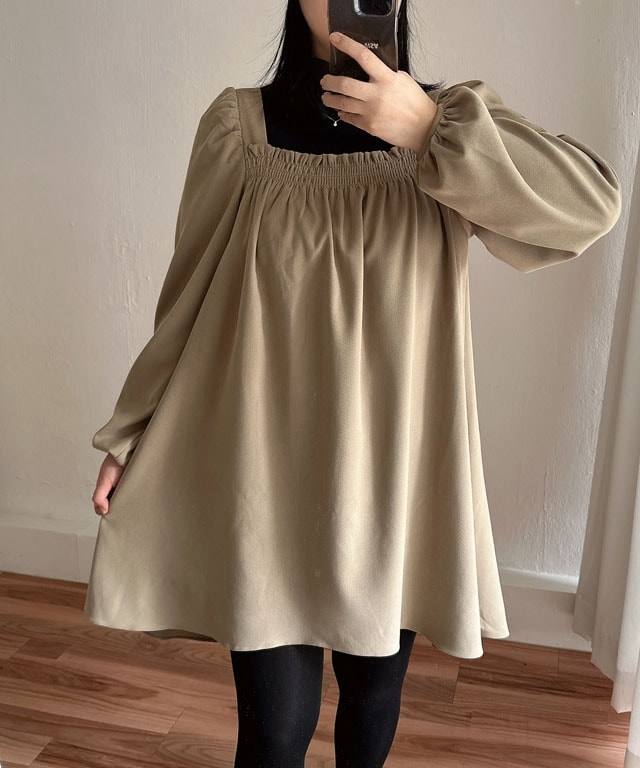 スクエアネックビッグサイズワンピース 年末ルック 結婚式ワンピース Aラインスカート