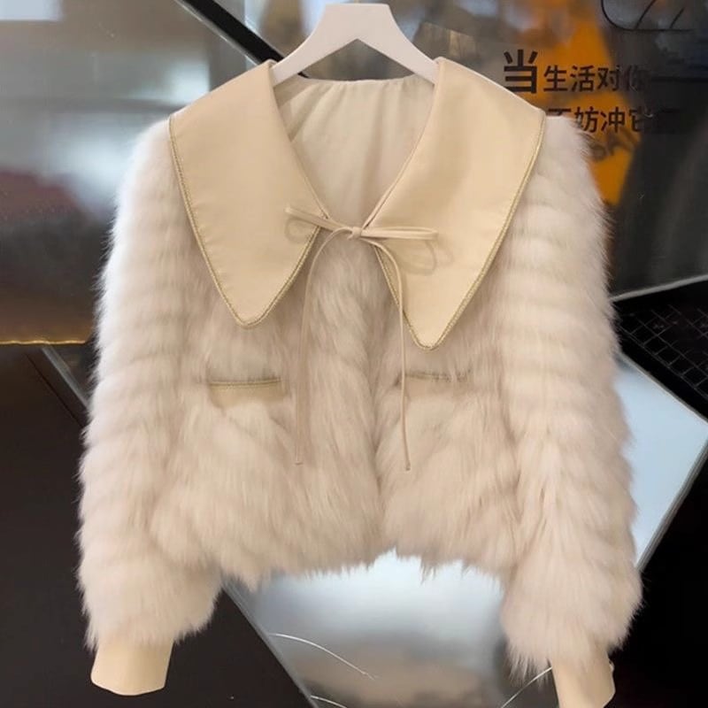 韓国デザイン秋冬新作おしゃれお嬢様ファーコート