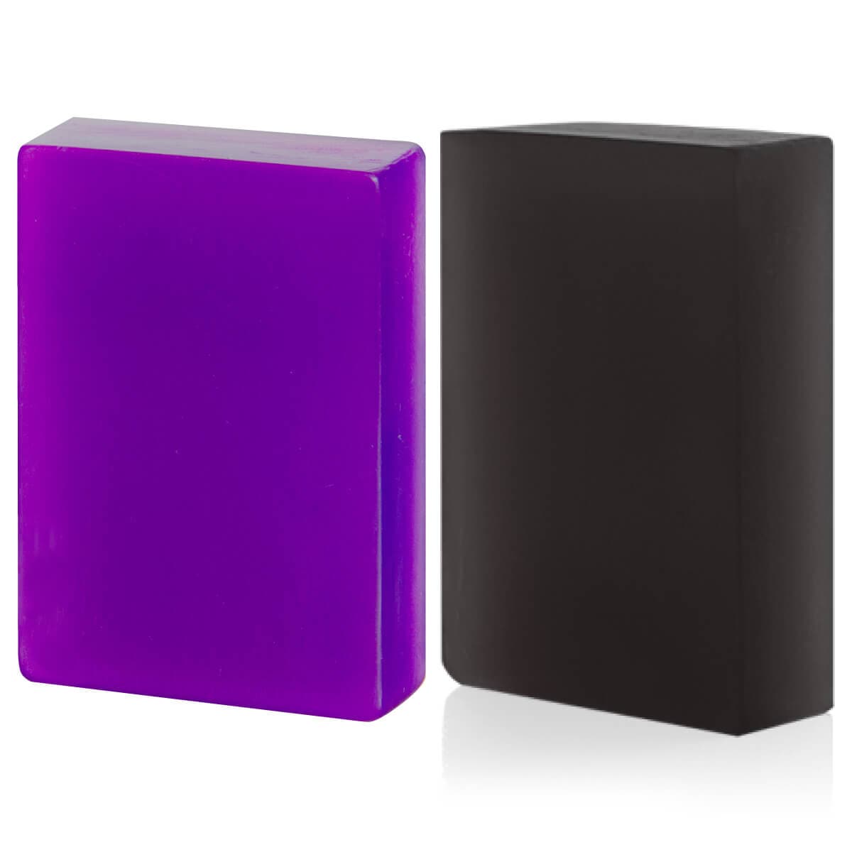 洗顔 ピーリング石鹸 ニキビ 洗顔石けん AHA グリコール酸 3.5％ 高配合 ピールソープブライト 紫 100g + プラスソープHQ 黒 100g ハイドロキノン配合