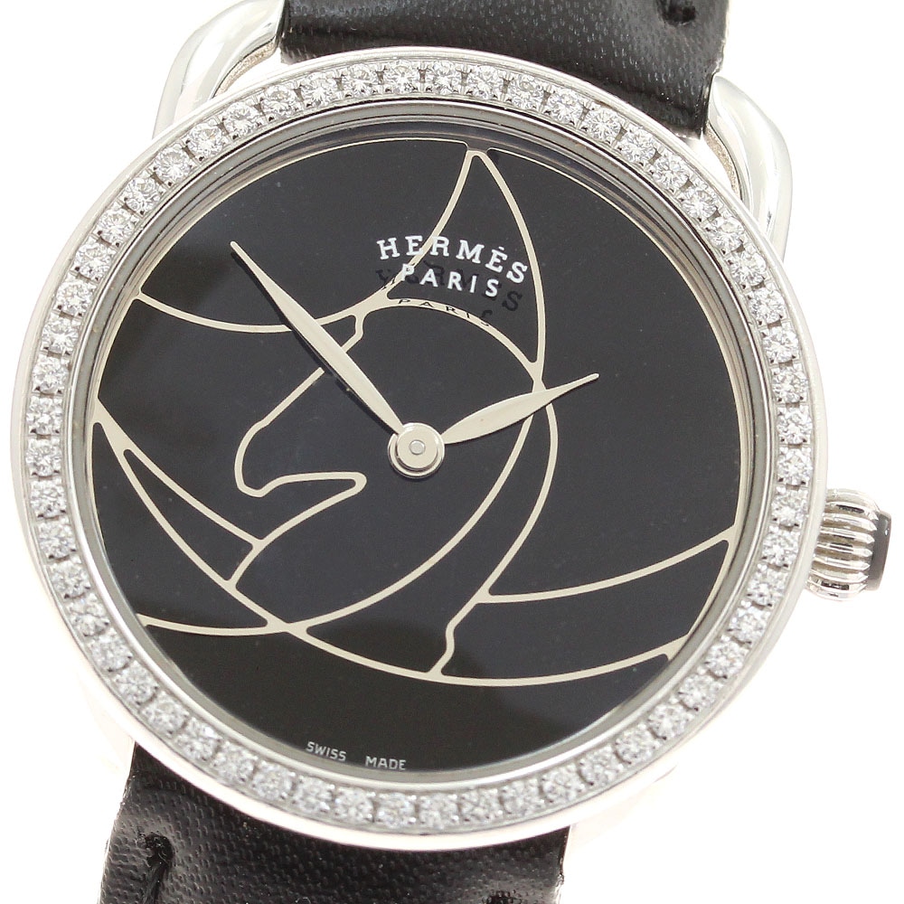 エルメス HERMES AR5.232 アルソー カザック ダイヤベゼル クォーツ レディース _936180【中古】