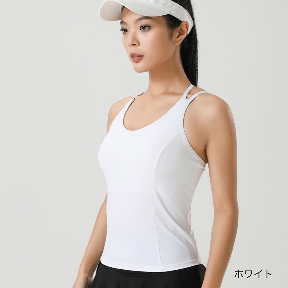 ヨガウェア ジム トップス 背中 ブラトップ キャミソール スポブラ スポーツブラ 背中開き 背中見せ 韓国 レディース オルチャン 黒 ブラック 白 ホワイト ブルー 青 オレンジ