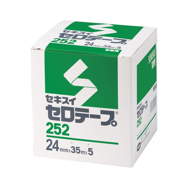 （まとめ） 積水 セロテープNo.252 5巻箱入り 24mm×35m(×5セット)