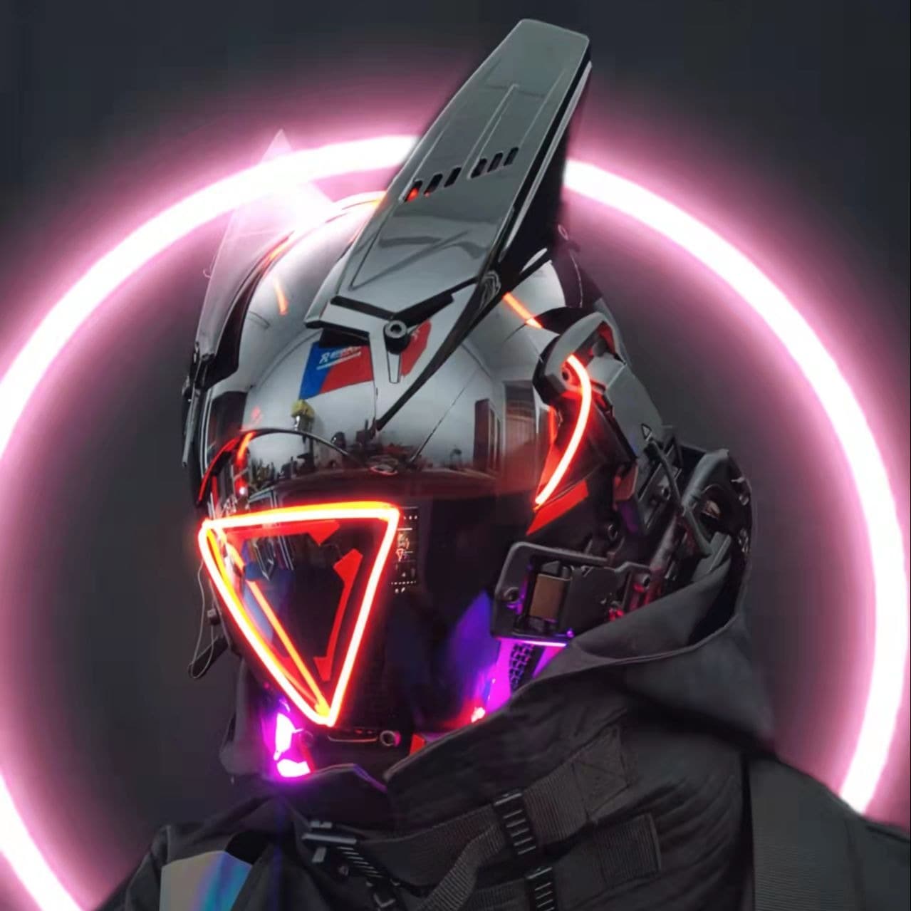 サイバーパンクマスク トライアングルブレードタイプ 2023 アイマスク コスプレ ネオ東京 ハロウィン ストリート DJ 日除け バイク 釣り ゴルフ