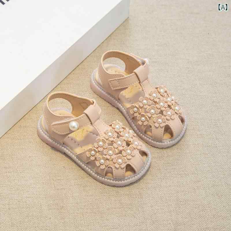ベビー キッズ シューズ 夏 靴 サンダル 英国風 女の子 子供 プリンセス 夏 ソフトソール 赤ちゃん 幼児 キック防止 革靴