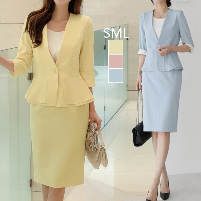 セットアップ 夏 レディース ひざ丈 レディーススーツ 春 結婚式