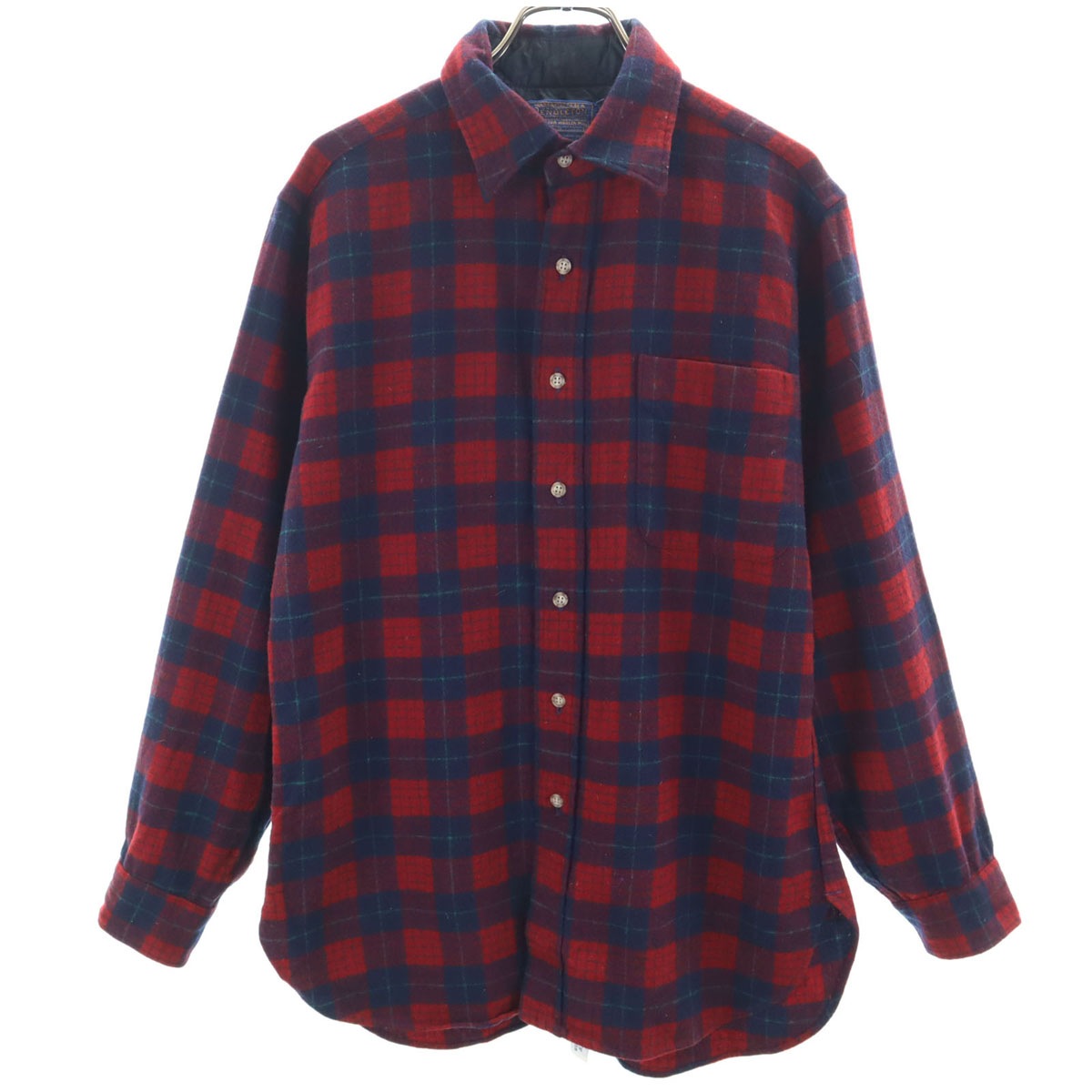 70s USA製 ヴィンテージ チェック柄 長袖 ネルシャツ M レッド メンズ 古着 8,177円