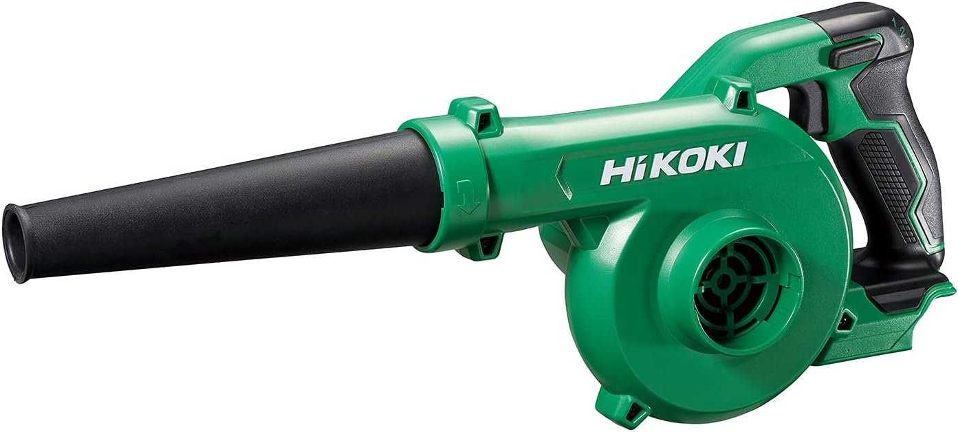 HiKOKI(ハイコーキ) 14.4V 18V 兼用 充電式 ブロワ 大風量 低振動 風量3段切替+無段変速スイッチ 蓄電池・充電器別売り RB18DC(NN) グリーンブラック