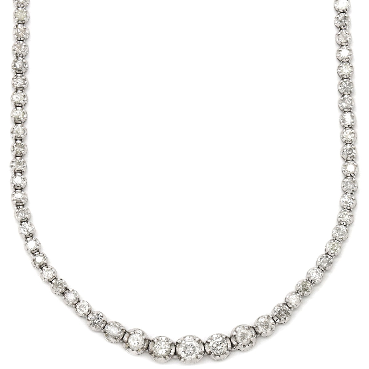 ネックレス テニスネックレス K18WG ダイヤモンド ホワイトゴールド K18WG 750 【中古】