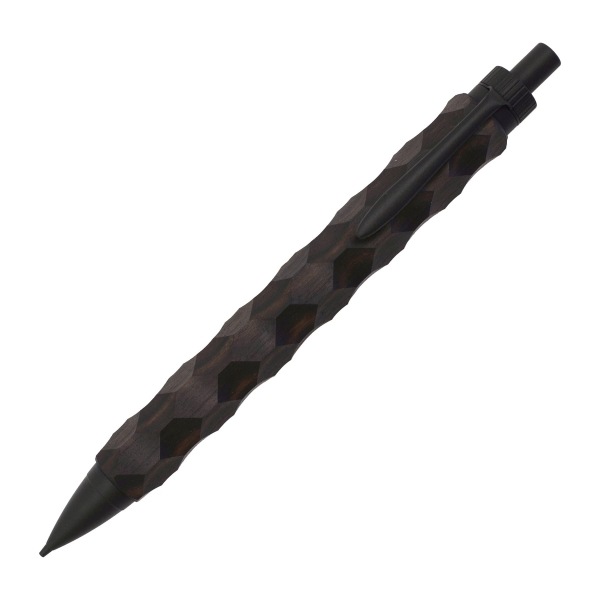 輪廻/六角 木製 シャープペン 0.5mm【縞黒檀】 MZK-42s-kokutan
