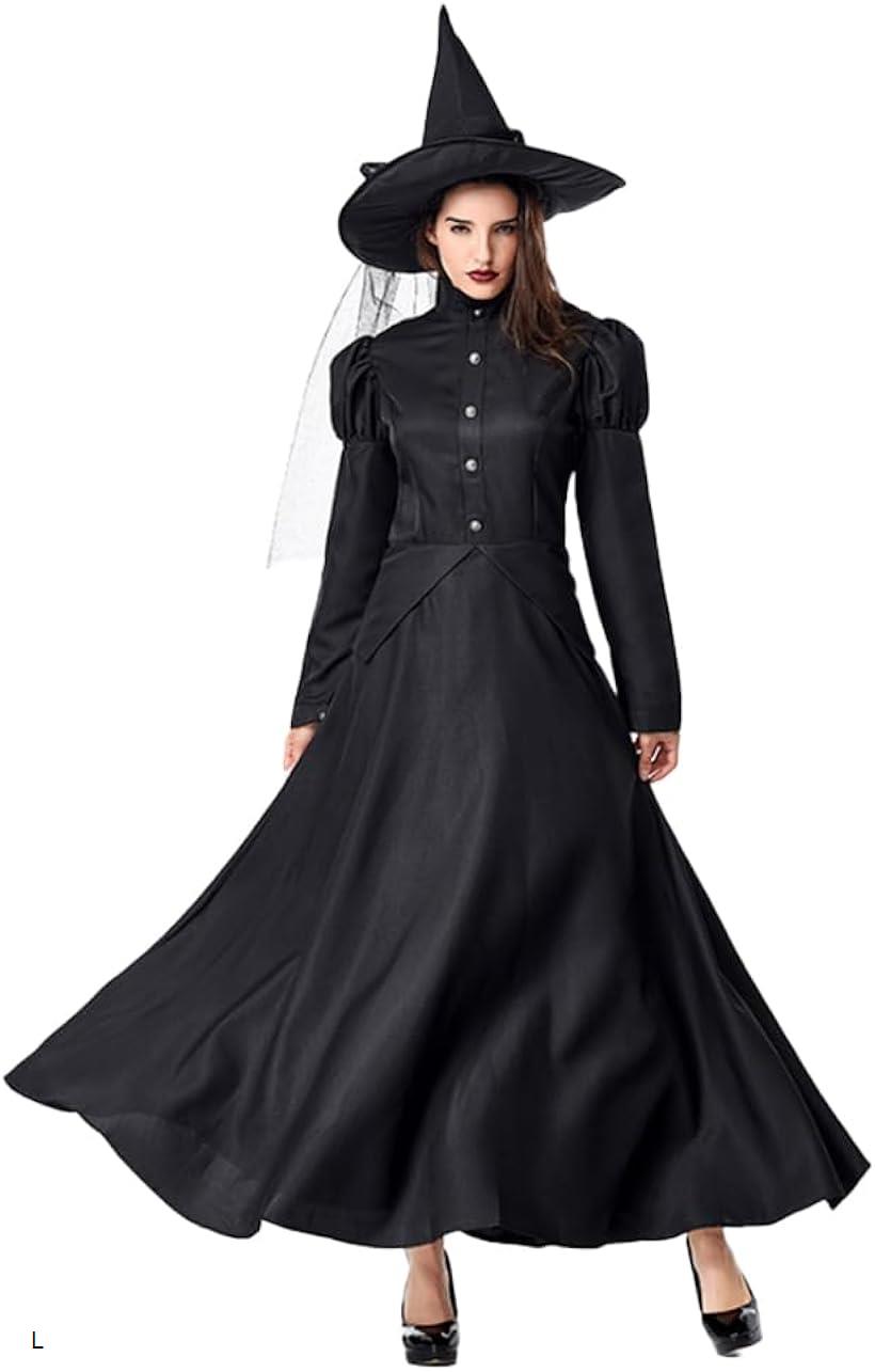 魔女 コスプレ ハロウィン 仮装 衣装 ロングワンピース 大人 魔法使い(L)