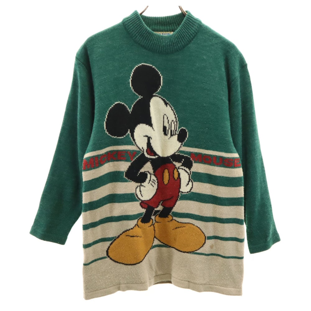 コックスコンボ ミッキーマウス 長袖 セーター M グリーン COX COMBO ディズニー メンズ