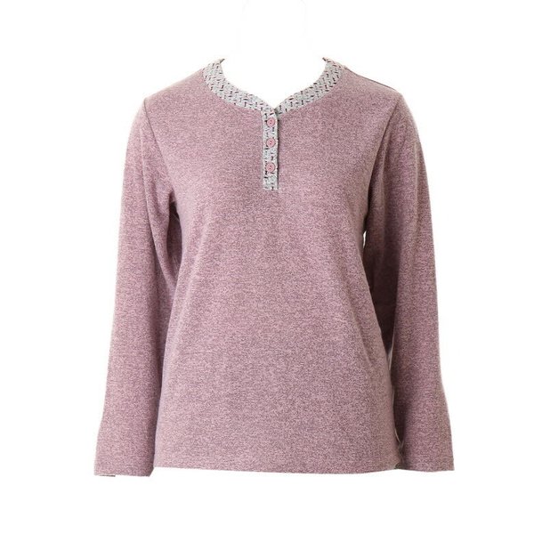 女性ポリ裏起毛ソリッドトップス(VEV3956W)_s