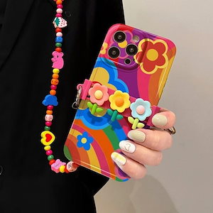 落書 お花 スマホケース ショルダー スマホショルダー ストラップ取り外し可能 耐衝撃 便利携带 iPhone12 ケースiphone1514 ケースxriphone16ケース