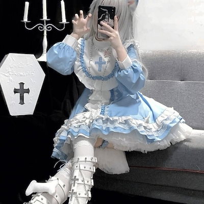 Qoo10] 地雷系オリジナルゴシックシスター風ロリー