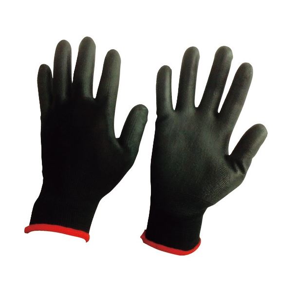 （まとめ）富士手袋工業 ウレタンメガ ブラック S 5327-S 1パック（10双） [x5セット]