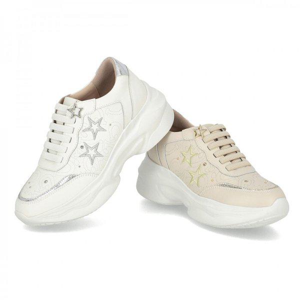 女性牛革星座刺繍アグリースニーカー 7cm LCWS02 (幸せなデパート) ()