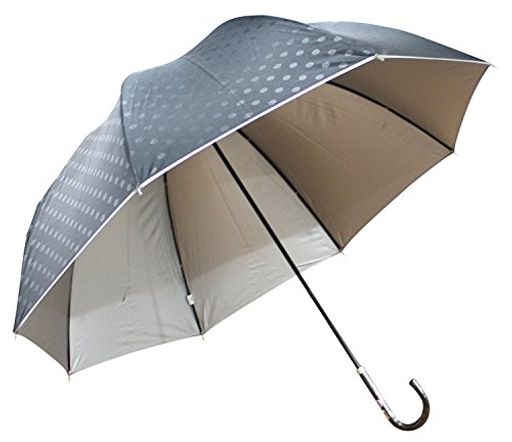 大勧め 水玉柄 99% uvカット ドーム型 大きめサイズの晴雨兼用日傘 60cm （黒） 手開き傘 傘