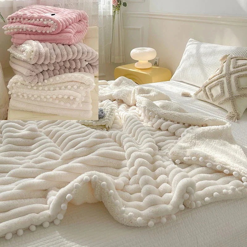 表裏暖かい3色猫感毛布+可愛いフリンジすべすべしたふとんファッション柔らかい保温ブランケット絨毯30%までに制限 5,524円