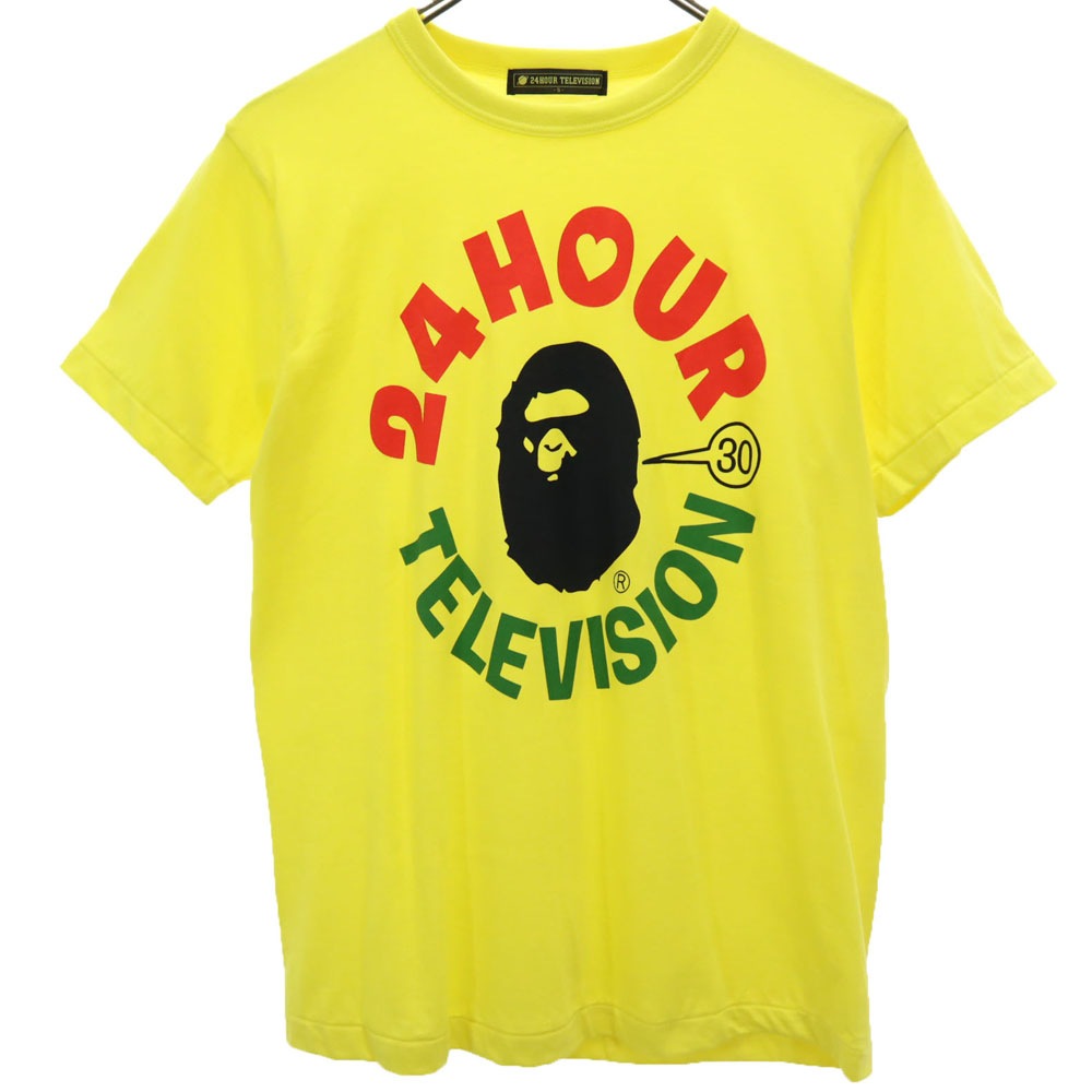 24HOUR TELEVISION 24時間テレビ 30 日本製 プリント 半袖 Tシャツ S イエロー メンズ