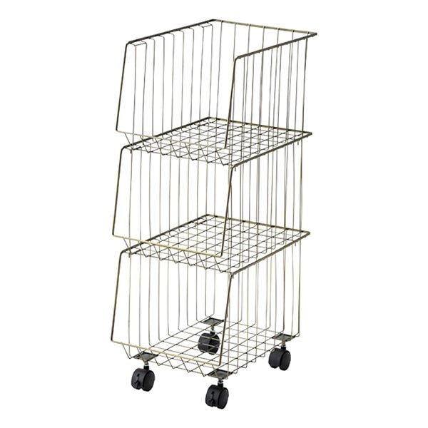 スタッキングワゴン3D ブロンズ W26.5×D37.5×H73 AKB-438AGD