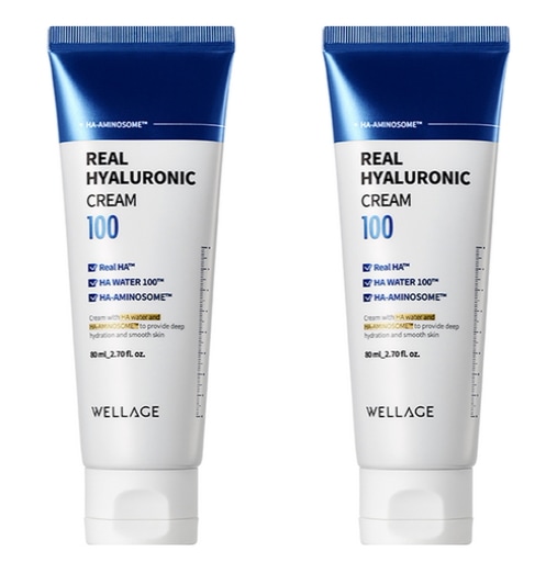 リアルヒアルロニック100クリーム 80ml×2本 保湿集中 高吸収処方 高浸透力 500000ppm 368.3Da 軽やか密着 肌バリア 保水膜 クリーム 4,929円