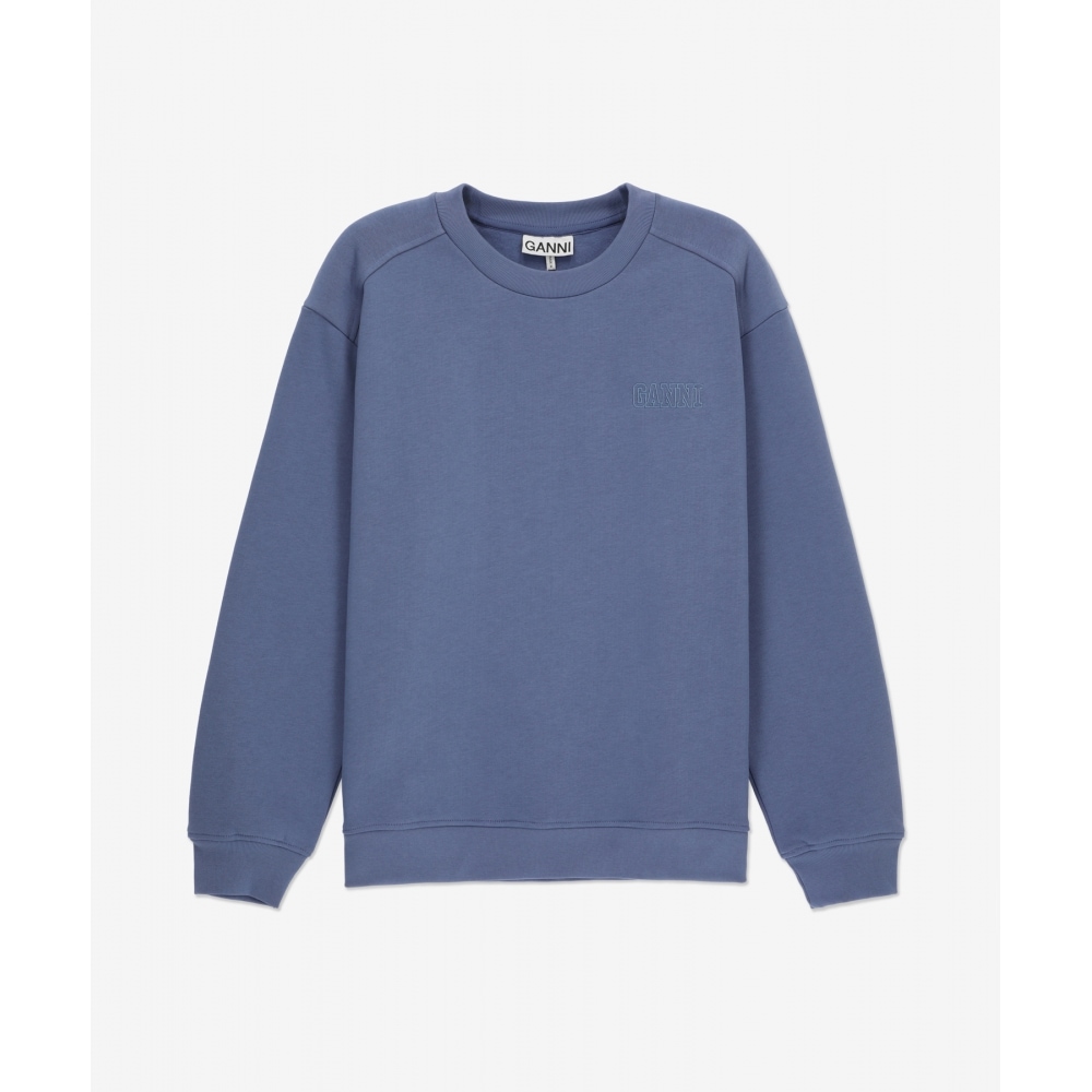 GANNIレディースロゴ刺繍マンツーマン - グレーブルー/ T3379758