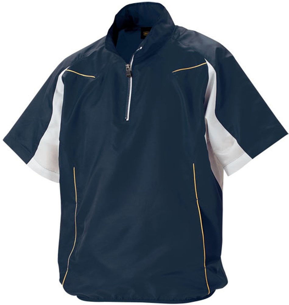 全国送料無料 ZETT(ゼット) 野球 ハーフジップジャンパー (半袖・ハーフジップ) BOV515H ネイビー/ホワイト 2XO