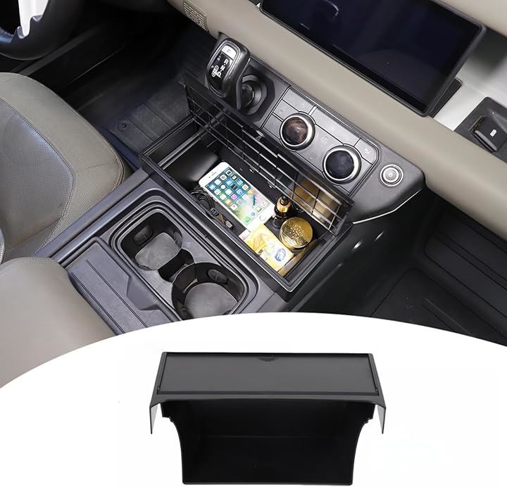 ランドローバー ディフェンダー 2020～2024年に専用 センターコンソール収納ボック 車 収納トレイ 小物入れ 整理 セントラルコントロールトレイ カー用品(スタイル7-蓋付き)