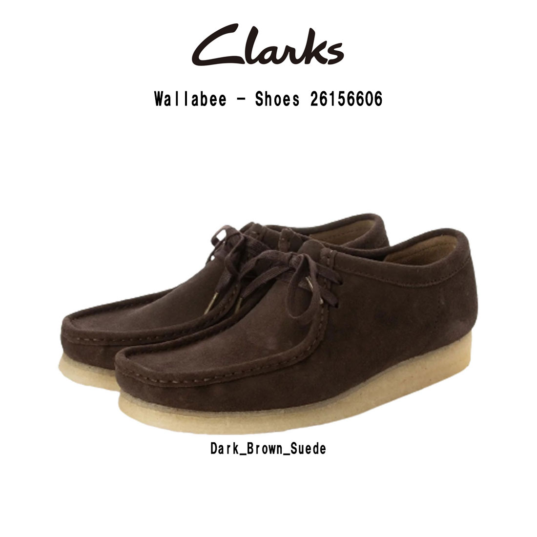 CLARKS(クラークス)メンズ ワラビー スエード モカシン クレープソール スタンダード シューズ カジュアル Wallabee 26156606