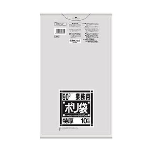 （まとめ）日本サニパック Lシリーズ 業務用ポリ袋 特厚 透明 90L L98G 1パック（10枚）20セット 19,934円