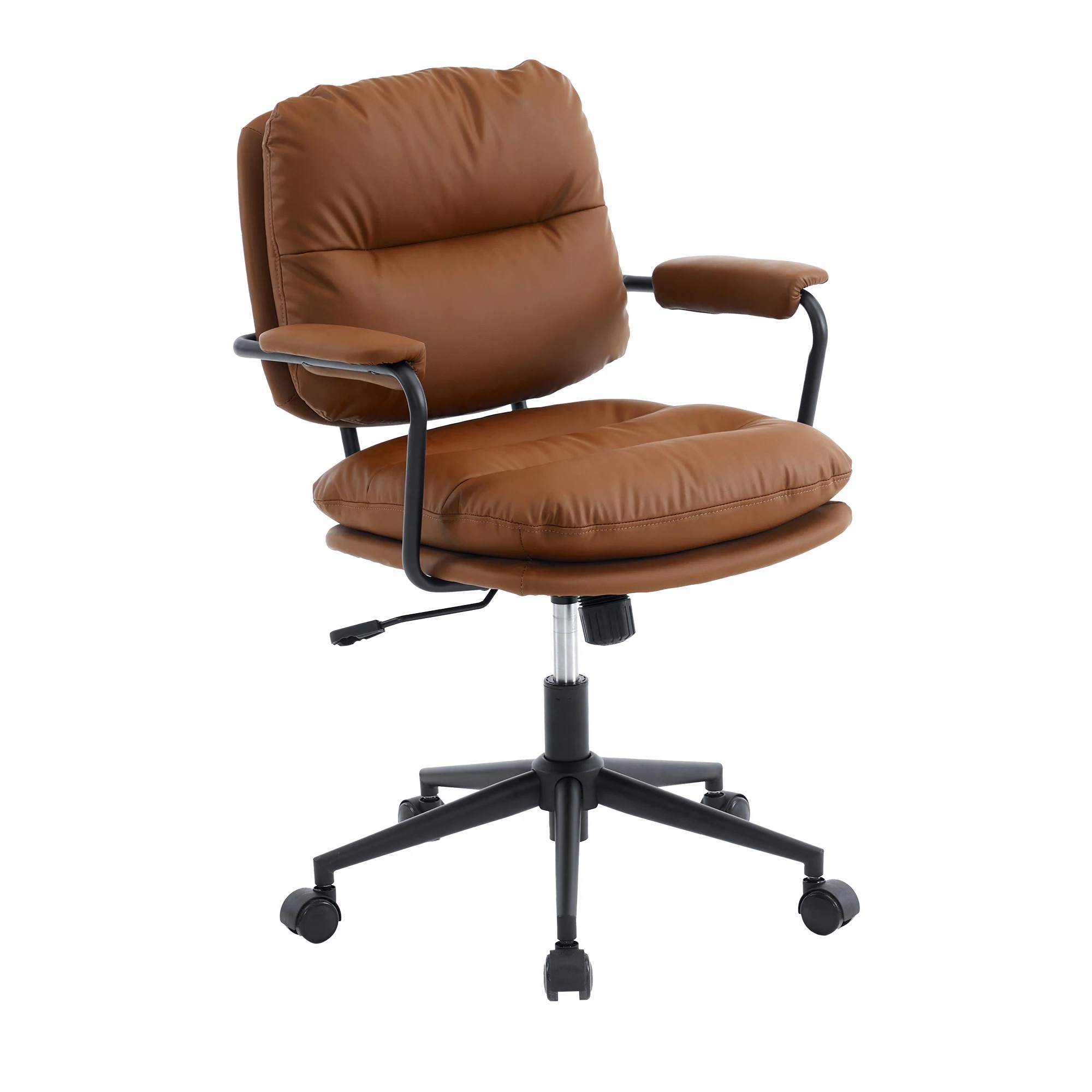 301【新作登場】ブラウン デスクチェア 在宅ワーク オフィスチェア おしゃれ 3Dソフトパッド　極上の座り心地　360回転 椅子 肘付 チェア 学習 かわいい シンプル 疲れにくい 北欧 回転 テ 9,499円