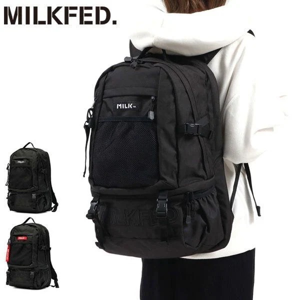 ミルクフェド リュック NEO EMBROIDERY BIG BACKPACK BAR バックパック 通学 A4 32L 2層 レディース 03192048
