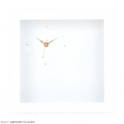 フラワーアレンジ 木製フレームクロック M WH FC-583