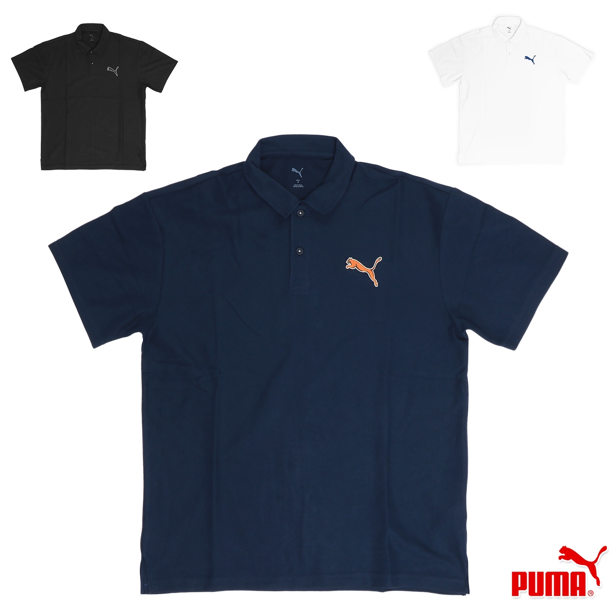 ESS MX CAT エンブロイダリー ピケ ポロシャツ メンズ ポロシャツ ブラック/ホワイト/ネイビー M/L/XL 686865