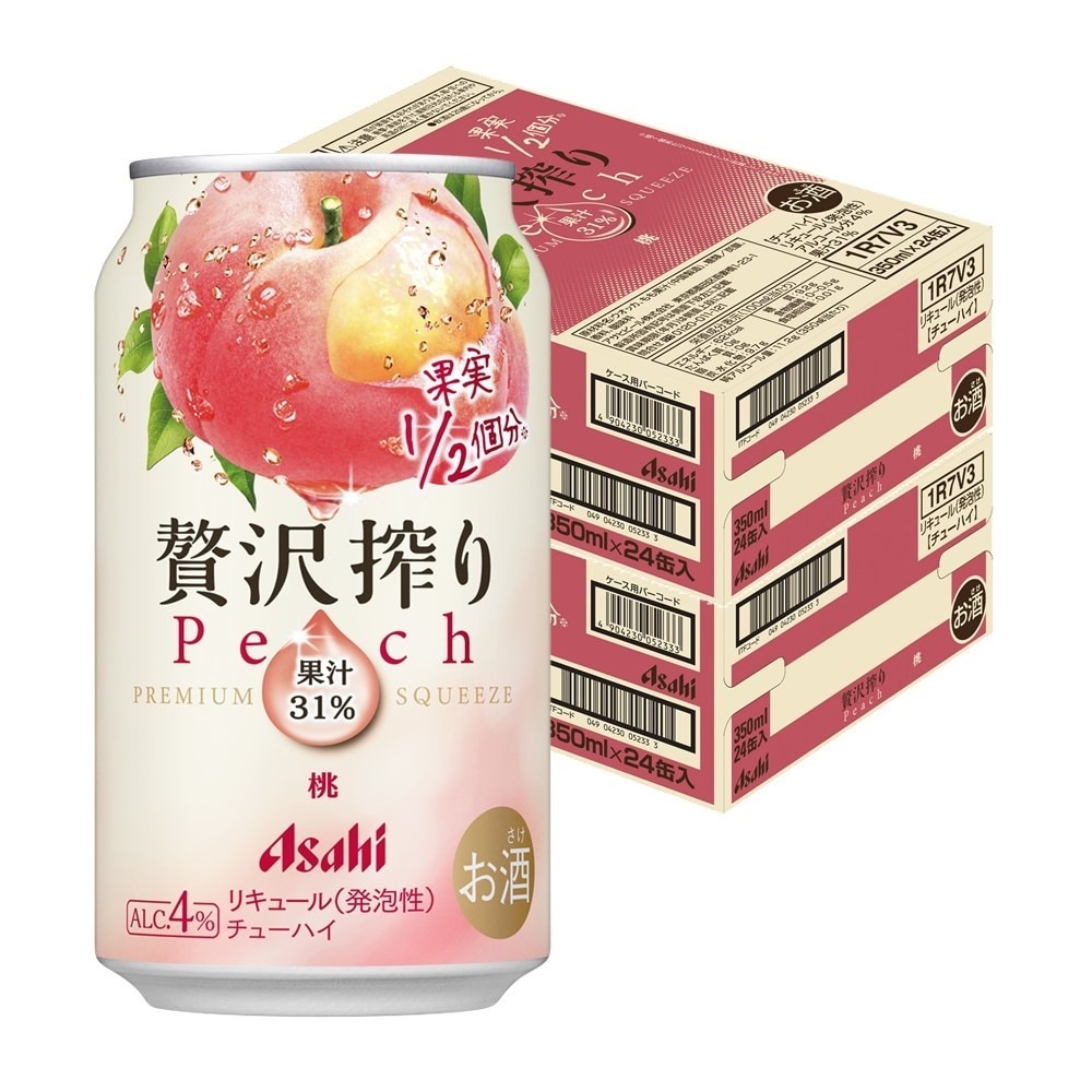 送料無料 アサヒ 贅沢搾り 桃 350ml×2ケース/48本