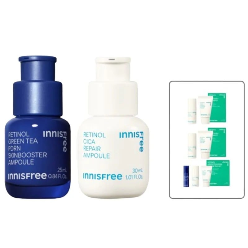 レチノール グリーンティー PDRN スキンブースター アンプル 25ml + レチノール シカ アンプル 30ml (+サンプル贈呈)