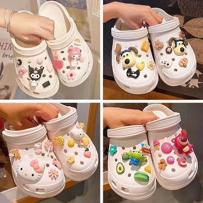 【メガ割】メガ割本日 急速出荷 キャラクター 3Dジビッツ6点12点セット シューズアクセサリー 飾り 韓国 サンダル飾りキティマイメロディ グルミット ジビッツ福袋2025