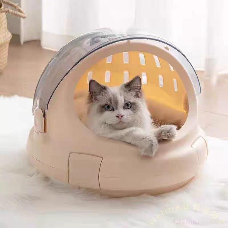 キャットケージ型ペットキャリー 通気性 大容量 リュック Welina 猫/犬対応 フライトケース風 お出かけ通院に しっかり収納 ペット用品