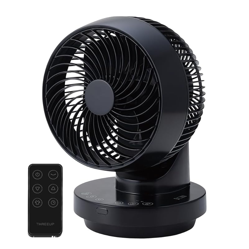 即納：スリーアップ 18畳 分解して洗える 多機能 上下左右 自動首振り 360 リモコン付 DCモーター 3Dスイング ターボ サーキュレーター ブラック CF-AZ0693BK